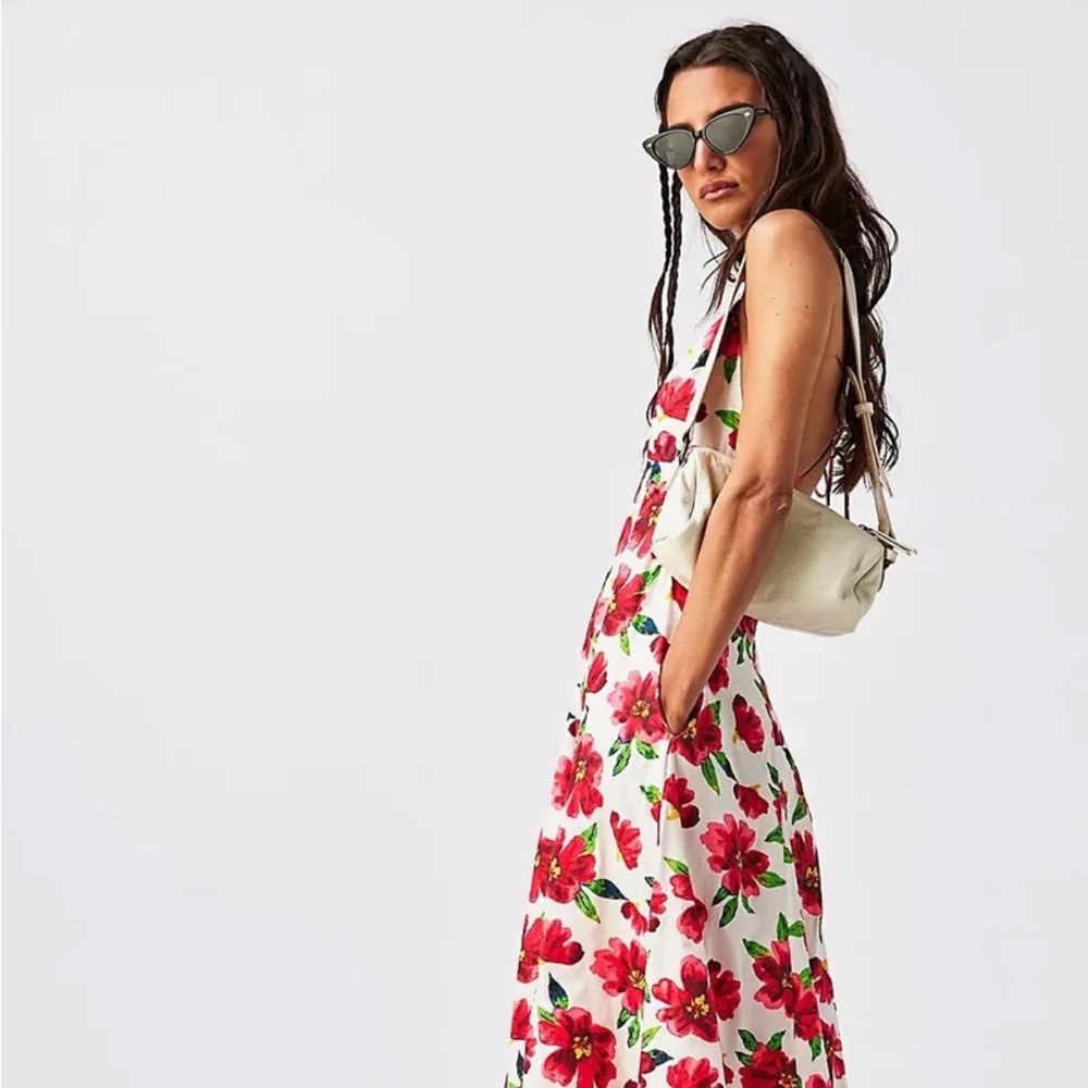Free People Finer Things Printed Midi Dress